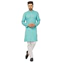 Traditional Cotton Self Design Kurta Pajama Set