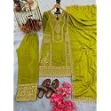 Traditional Embroidered Pakistani Salwar Kameez Set Pista