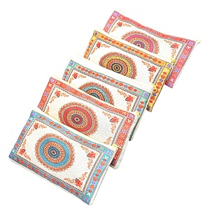 Traditional Embroidered Zipper Purse for Women