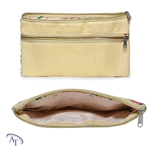 Traditional Embroidered Zipper Purse for Women