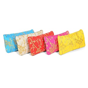 Traditional Embroidered Zipper Purse for Women