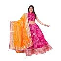 Traditional Ethnic Kota Doria Bandhani Lehenga Choli