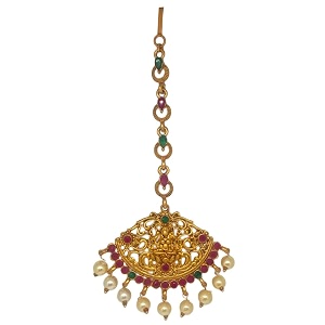 traditional ethnic temple jewellery goddess laxmi maang tikka 02