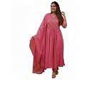Traditional Floral Embroidered Cotton Kurta Set with