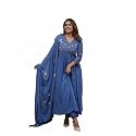 Traditional Floral Embroidered Cotton Kurta Set with