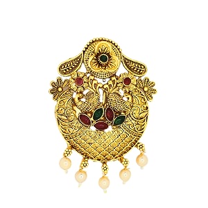 traditional temple design gold-plated hair barrette clip round shape design design 2