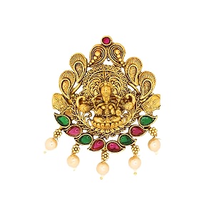 traditional temple design gold-plated hair barrette clip round shape design design 4