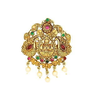 traditional temple design gold-plated hair barrette clip round shape design design 3