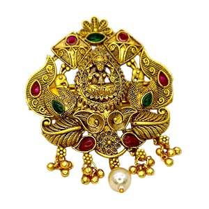 traditional temple design gold-plated hair barrette clip round shape design design 7