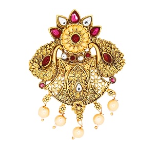 traditional temple design gold-plated hair barrette clip round shape design design 5