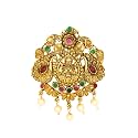 Traditional Temple Design Gold-Plated Hair Barrette Clip (Round Shape Design) (Design 3)