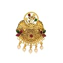 Traditional Temple Design Gold-Plated Hair Barrette Clip (Round Shape Design) (Design 1)