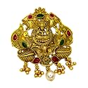 Traditional Temple Design Gold-Plated Hair Barrette Clip (Round Shape Design) (Design 7)