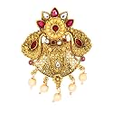 Traditional Temple Design Gold-Plated Hair Barrette Clip (Round Shape Design) (Design 5)