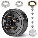 Trailer Brake Drum Kit, 5-Hole, 4.5" Bolt Circle Brake Drum for 3500 lb Axles, Replacement Brake Hub Drum Assembly for Rvs, Trailer and Semi Truck