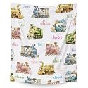 Train Blanket for Boys - 30x40 Inches Lap Size - Soft Fuzzy Plush Throws Gifts - White Cute Throw Blanket for Living Room &amp; Office