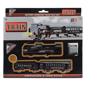 train set with track 13 pieces  battery-operated classic toy train with lights amp sound easy-to-assemble railway track for kids fun gift for boys amp girls  pack of 1plastic battery toy