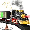 Train Set Train Toys for Boys with Smokes, Lights and Sound (ON/Off), Train Set Under Christmas Tree, Toddler Model Trains for 3+ Years Old Kids Gifts