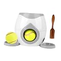ECOMISTIQ®Interactive Dog Ball Launcher Toy with Training Reward Balls, Automatic Tennis Ball Thrower for Dogs, Pet Fetch Exercise Machine, Indoor Outdoor Play, Light Grey