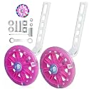 Training Wheels for12/14/16/18/20 Inch Bicycle，Flash Mute Wheel (Beautiful bright pink)