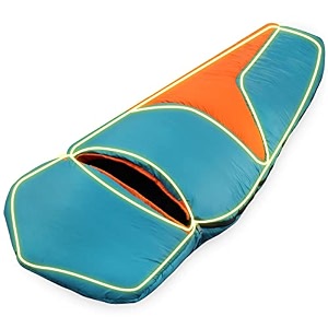 trajectory sleeping bag for travel camping hiking and trekking with secret wallet pocket comes with 2 years warranty for height upto 62 feet for men and women aqua blueorange