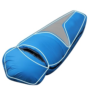 trajectory sleeping bag for travel camping hiking and trekking with secret wallet pocket comes with 2 years warranty for height upto 62 feet for men and women blue grey