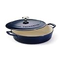 Tramontina Bestow Enameled Cast Iron 4-Qt Braiser Pan with Lid, Blue