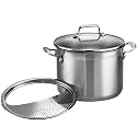 Tramontina Gourmet Stainless Steel 6-Quart Pasta Pot with Lid and Strainer