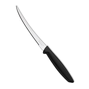 tramontina plenus 12cm  4734 tomato knife  stainless steel blade  kitchen knife for tomatoeskiwis  wavymicro-serrated edge  black polypropylene handle  made in brazil  5 year warranty