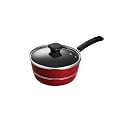 Tramontina Sicilia 2.5-Quart Non Stick Sauce Pan with Glass Lid, Aluminum Nonstick Saucepan (Raspberry)