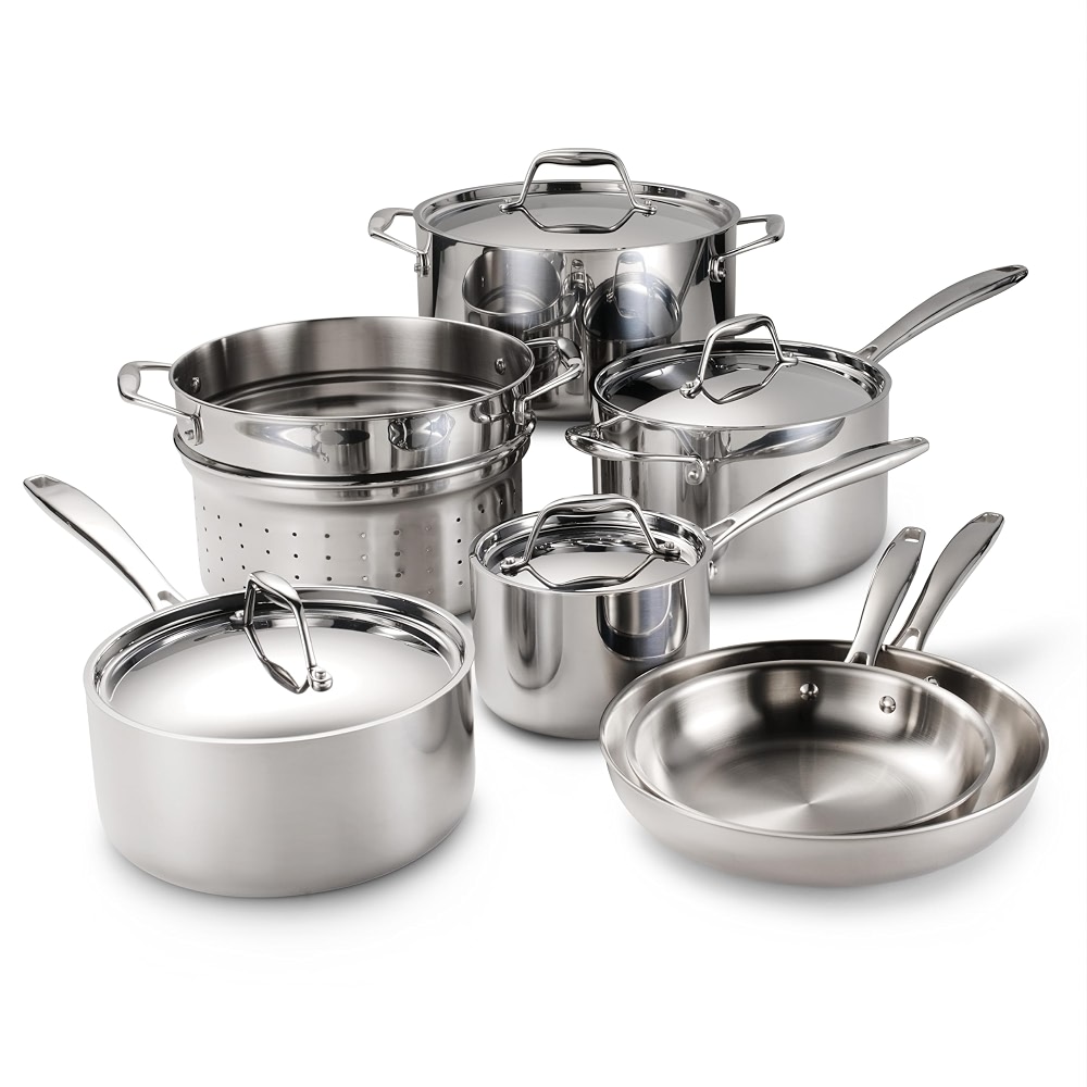 Ply Cladding Tramontina Signature Tri-Ply Clad Stainless Steel 11-Pc Pots and Pans ...