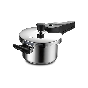 tramontina aeion 15l triply pressure cooker  outer lid  healthy stainless steel cooker  pfas pfoa ptfe free  4-layer safety  side helper handle  induction friendly  5-year warranty
