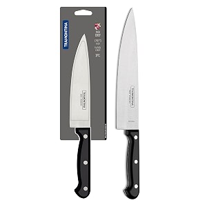 tramontina ultracorte 15cm  5934 chef knife  stainless steel blade kitchen knife  choppingvegetable knife  plainstraight edge  polypropylene handle  made in brazil  5 year warranty