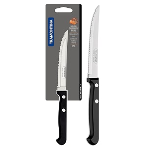 tramontina ultracorte 12cm  4734 fruit knife  stainless steel blade kitchen knife for fruits  wavyserrated edge  antimicrobial polypropylene handle  made in brazil  5 year warranty