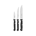 TRAMONTINA Ultracorte Set of 3 Knives | Stainless Steel Knife| Vegetable | Fruit | Kitchen | Antimicrobial | Polypropylene Handle | 5 Year Warranty