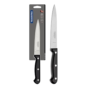 tramontina ultracorte 15cm  5934 utility knife  sharp stainless steel blade  multi-purpose kitchen knife  straightplain edge  polypropylene handle  made in brazil  5 year warranty