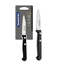 TRAMONTINA Ultracorte Stainless Steel Vegetable and Fruit Knife / 7cm / 2.7" | Black | Straight/Plain Edge | Antimicrobial | Polypropylene Handle | Dishwasher Safe | 5 Year Warranty
