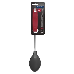 tramontina utilita nylon rice spoon  red polypropylene handle  heat resistant up to 180c  ideal for serving rice grains quinoa amp more