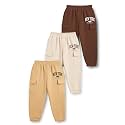 Trampoline Boys Pack of 3 Cargo Joggers | Kids Cotton Blend Cargo Track Pants with 2 Pockets | Elastic Waist Regular Fit Casual Jogger Pants for Boys