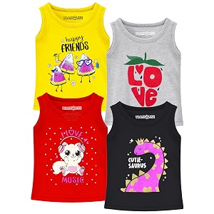 Trampoline Girls Sleeveless Regular Fit T-Shirt Pack