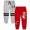 Trampoline Kids Cotton Blend Trackpants Pack of 2 with Drawstrings &amp; Ribbed Cuffs | Vibrant Printed Joggers for Boys &amp; Girls | Soft Waistband &amp; Side Pockets | Everyday Comfy Wear