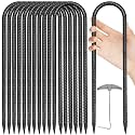 Trampoline Stakes Anchors High Wind 12''Ground Anchor Tent Stakes Heavy Duty, U Rebar Stakes Trampoline Accessories