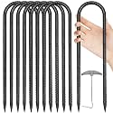 Trampoline Stakes Anchors High Wind 12''Ground Anchor Tent Stakes Heavy Duty, U Rebar Stakes Trampoline Accessories