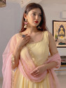 TRANDTIDE Anarkali Roman Cotton Flared Gown Bottom
