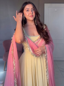 TRANDTIDE Solid Anarkali Kurta Bottom Dupatta