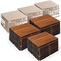 Tranquillo Interlocking Deck Tiles 12”x12”, Acacia Wood Patio Tiles, Waterproof Flooring Tiles for Indoor and Outdoor – Non-Slip, Easy Installation (Natural - Striped Pattern, 27 Pcs - 27 Square Ft)