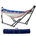 Tranquillo Uniki Hammock with Stand for Indoor and Outdoor, American Flag