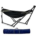 Tranquillo Uniki Hammock with Stand for Outside Portable Hammock, Black