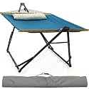 Tranquillo Unity with Hammock Stand, 800 lbs Capacity Steel Double Hammock Stand for 2 Persons, Premium Pre-Assembled Stand for Indoor Outdoor, Blue