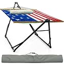 Tranquillo Unity with Hammock Stand, 800 lbs Capacity Steel Double Hammock Stand for 2 Persons, Premium Pre-Assembled Stand for Indoor Outdoor (American Flag)